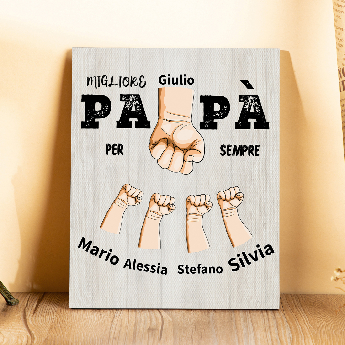 Migliore papà per sempre-Targa con nomi personalizzabili per papà