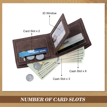 Portafoglio in PU pelle da uomo 1 nome 1 lettera e 1 foto personalizzabili regalo per uomo