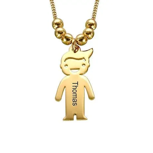 Collana con ciondolo bambino felice personalizzabile 1 nome