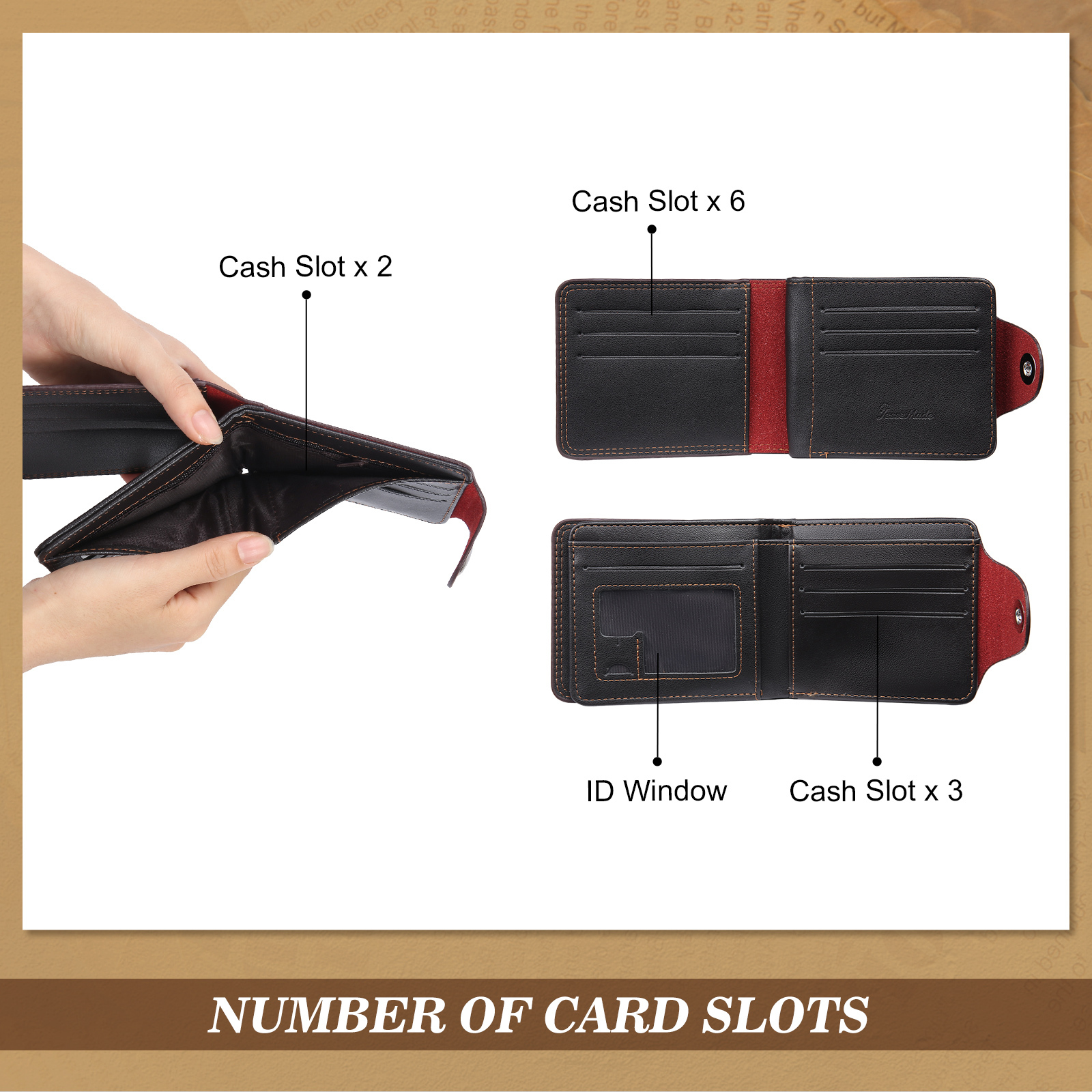 Portafoglio in PU pelle da uomo 1 nome 1 lettera e 1 foto personalizzabili regalo per uomo