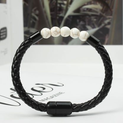 Tiger Eye Black Onyx Beaded Bracelet Men