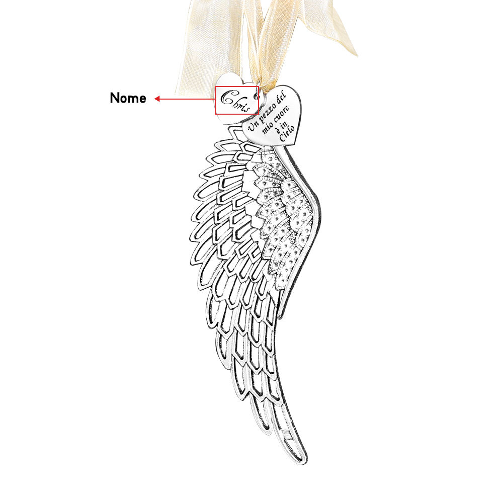Un pezzo del mio cuore è in Cielo ali del angelo nome personalizzabile