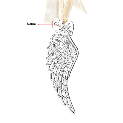 Un pezzo del mio cuore è in Cielo ali del angelo nome personalizzabile