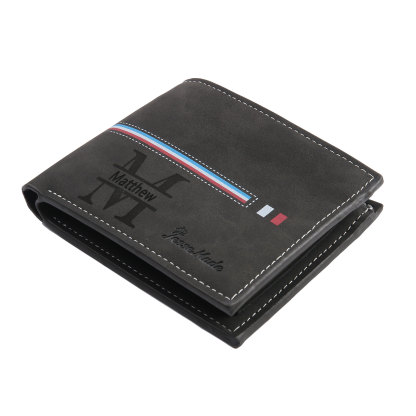 Portafoglio in PU pelle da uomo 1 nome 1 lettera e 1 foto personalizzabili regalo per uomo