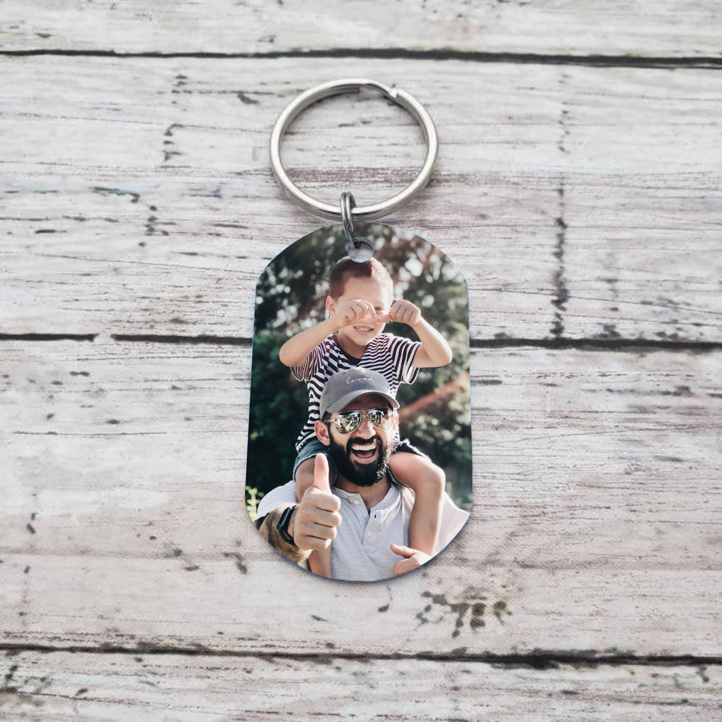 PREMIO PER IL MIGLIORE PADRE LUIGI-Portachiavi personalizzato con foto e nome