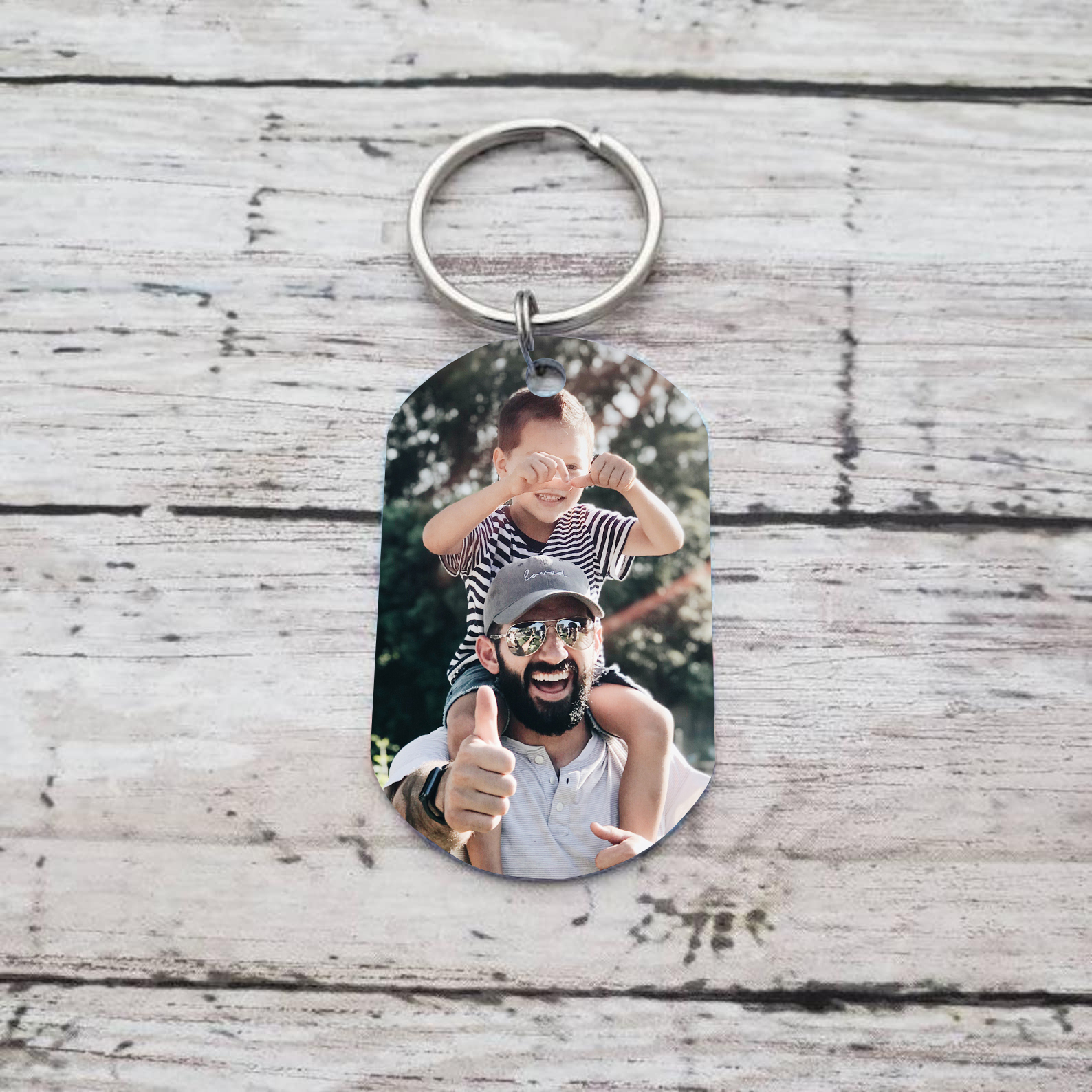 PREMIO PER IL MIGLIORE PADRE LUIGI-Portachiavi personalizzato con foto e nome