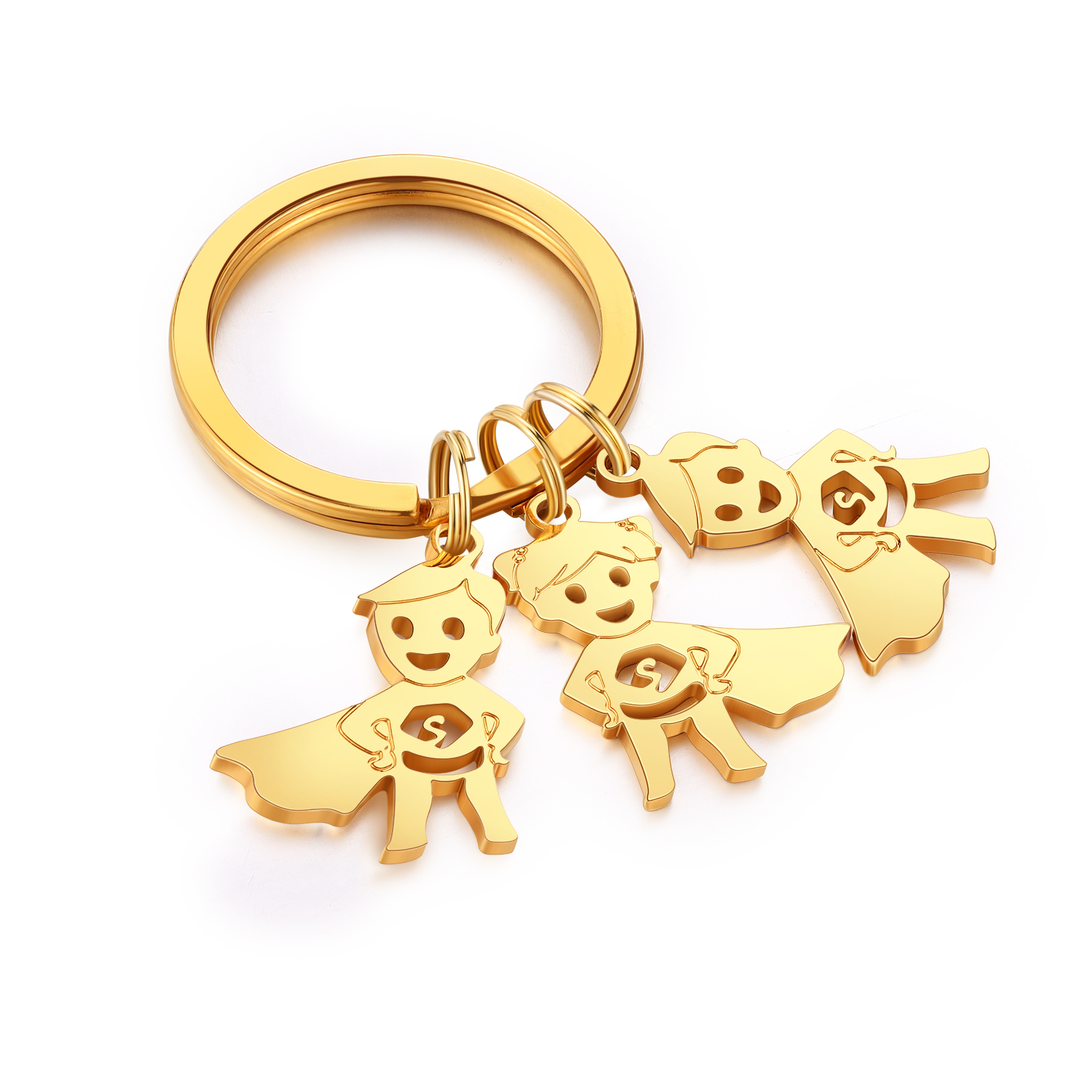 Portachiavi 3 nomi personalizzati sesso opzionale con ciondono bambino famiglia mamma padre festa estate