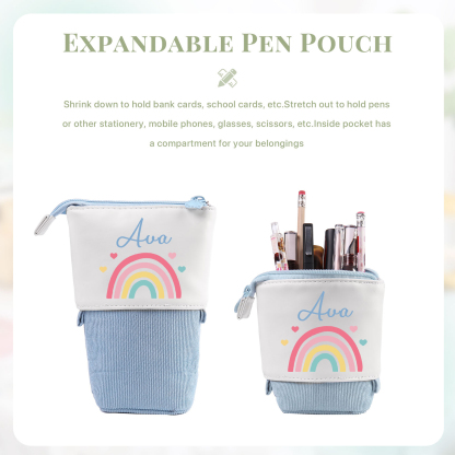 Astuccio per matite acrobaleno personalizzato con 1 nome regalo per scuola elementare bambini
