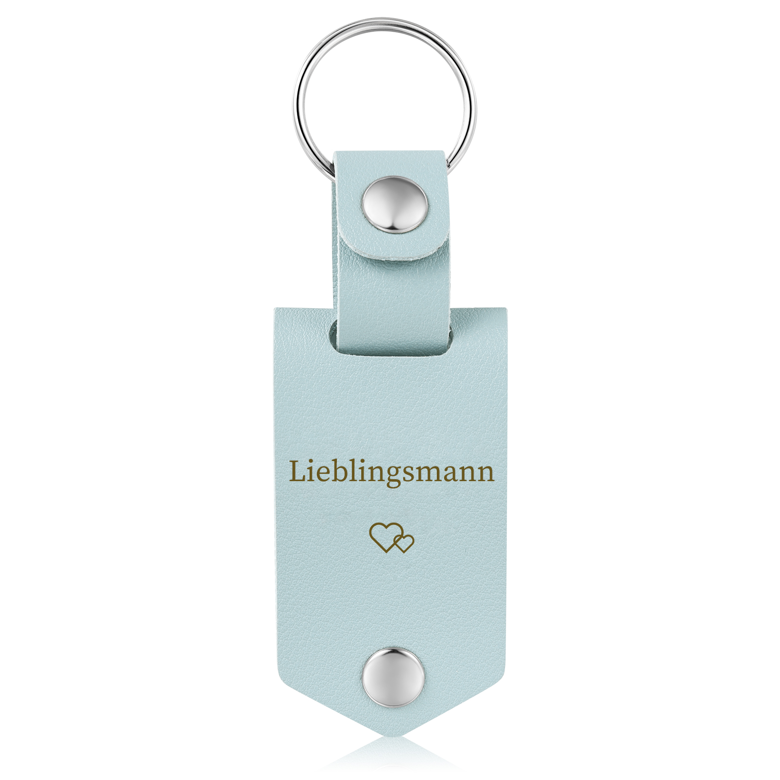 Portachiavi azzurro in Pelle 1 foto e 2 testi personalizzati per mamma