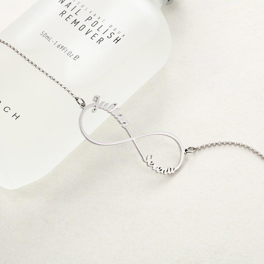 Collana infinito con 2 nomi in argento 925