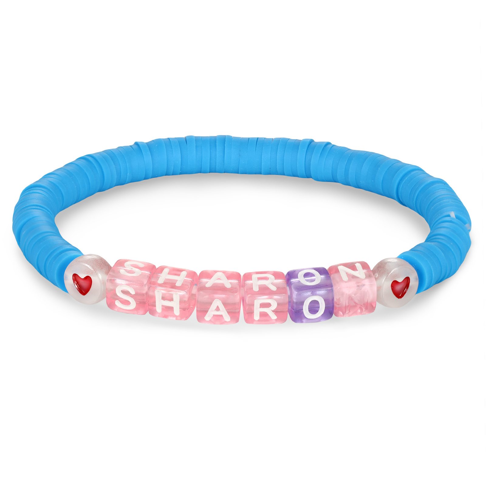 2PCS Braccialetto con perline di 2 nomi personalizzato regalo per scuola