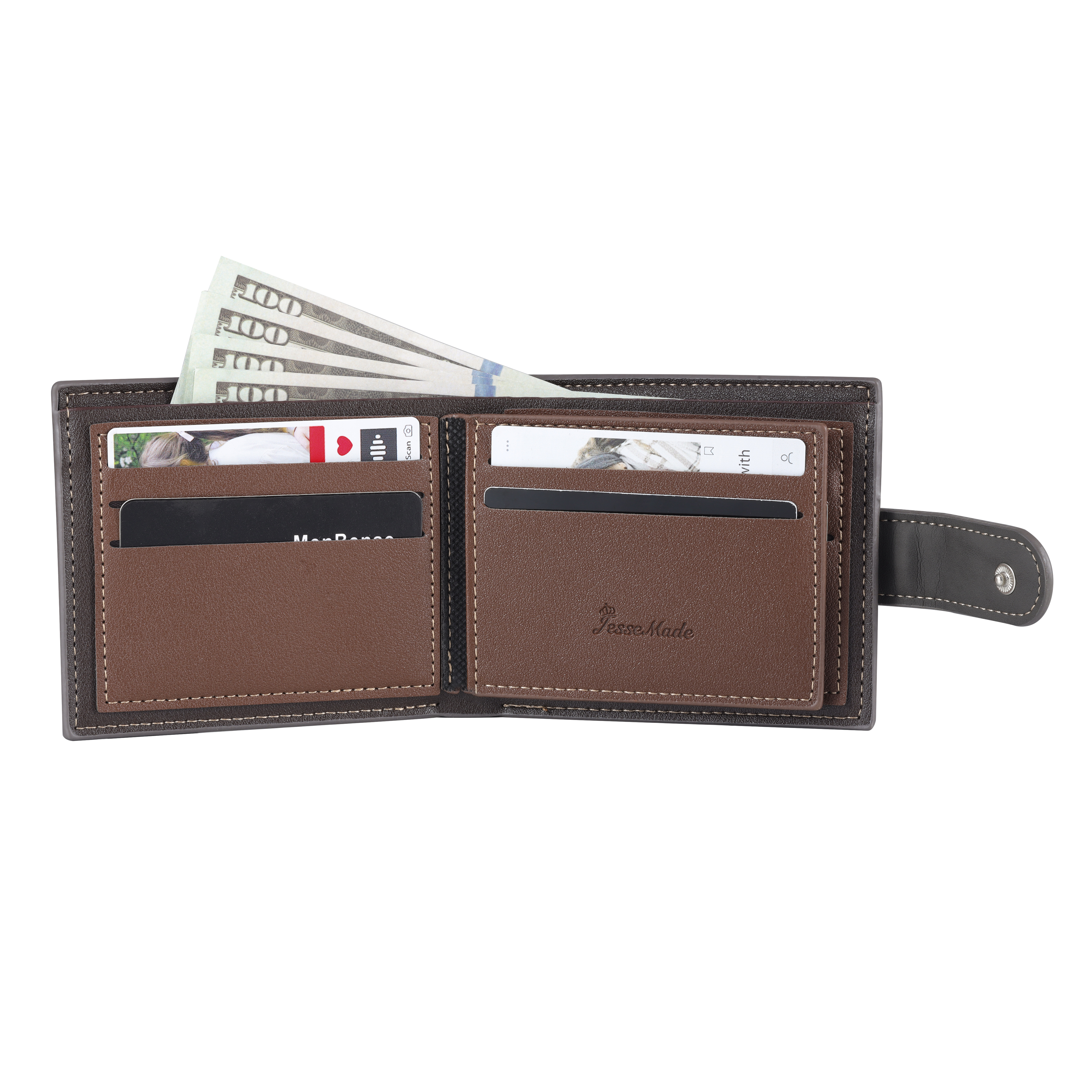Portafoglio da Uomo Personalizzato – Con 1 Foto e Testo Inciso – Regalo Speciale per Papà | Jessemade