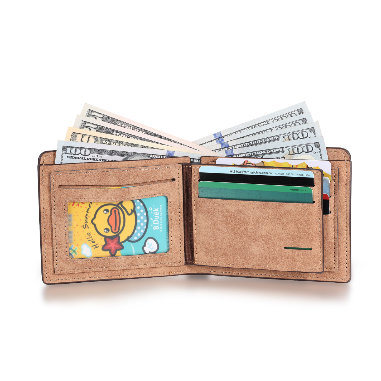 Portafoglio 2 Foto personalizzato con testo Carta da portafoglio classico da uomo