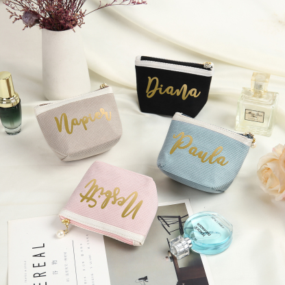 Borsa portabile per cosmetici in velluto a coste per donna 1 nome personalizzato regalo per donna