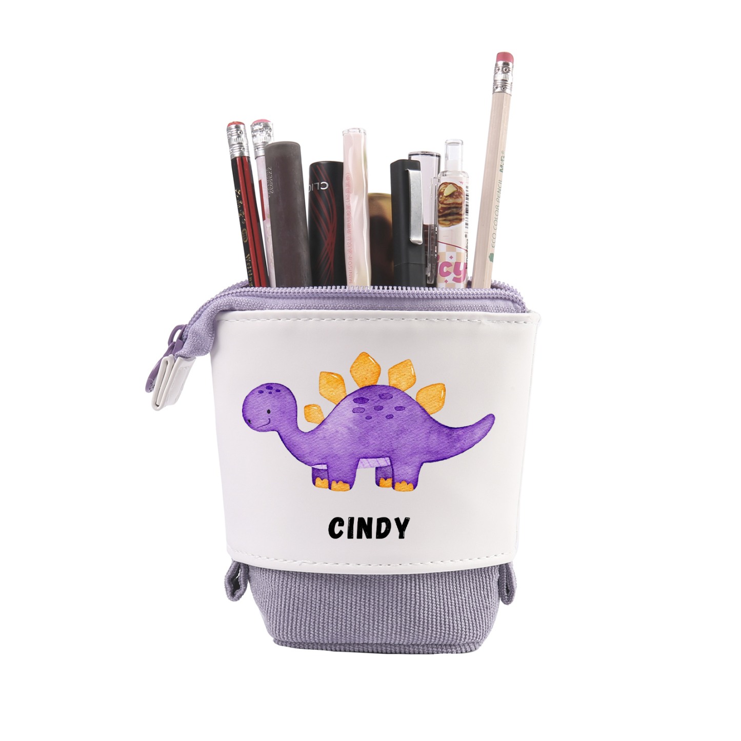 Astuccio per matite personalizzato con 1 nome e 1 dinosauro regalo per scuola elementare bambini
