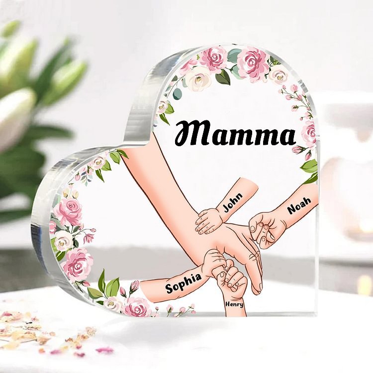 Decorazione da casa mano a mano personalizzati 4 nomi regalo festa della mamma
