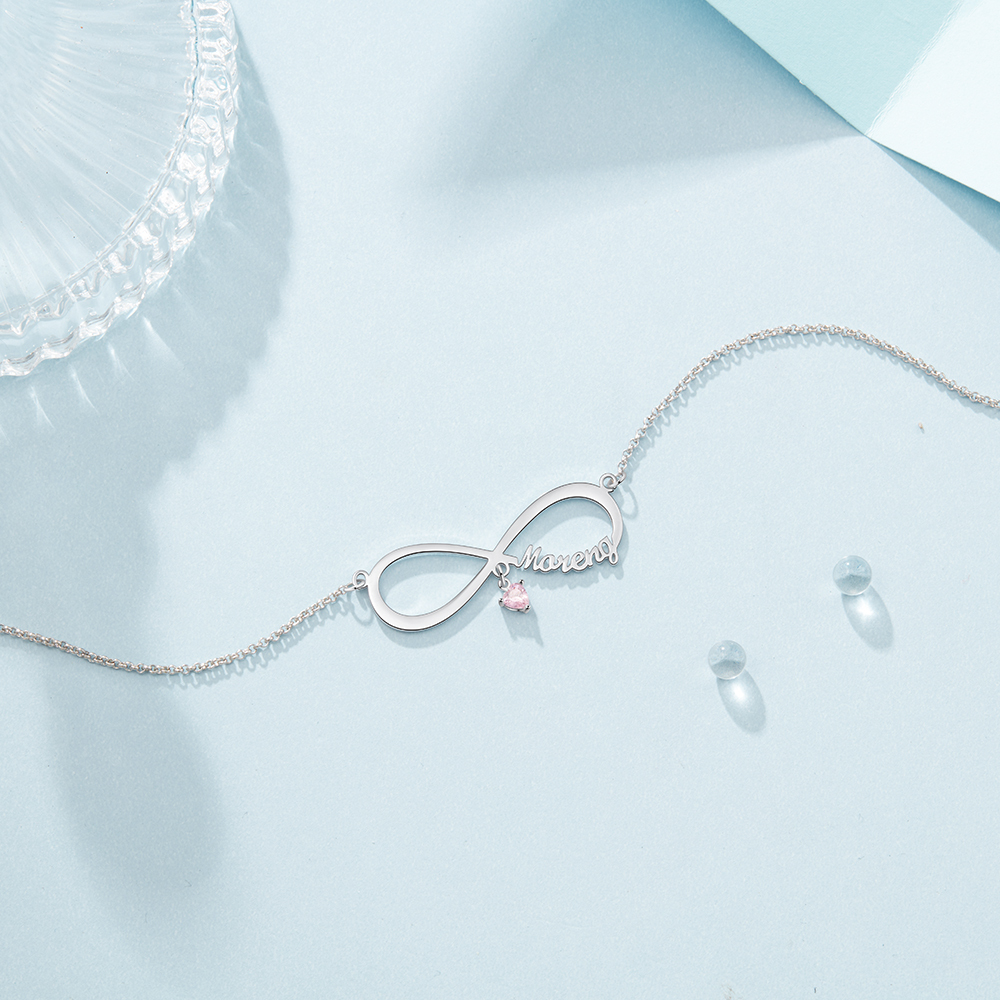 Collana Forever love infinito 1 nome 1 pietra per lei