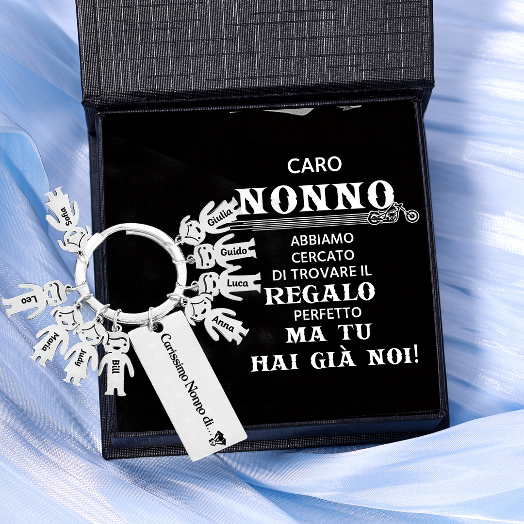 Portachiavi personalizzabile alla nonna con 1 ciondolo bambino