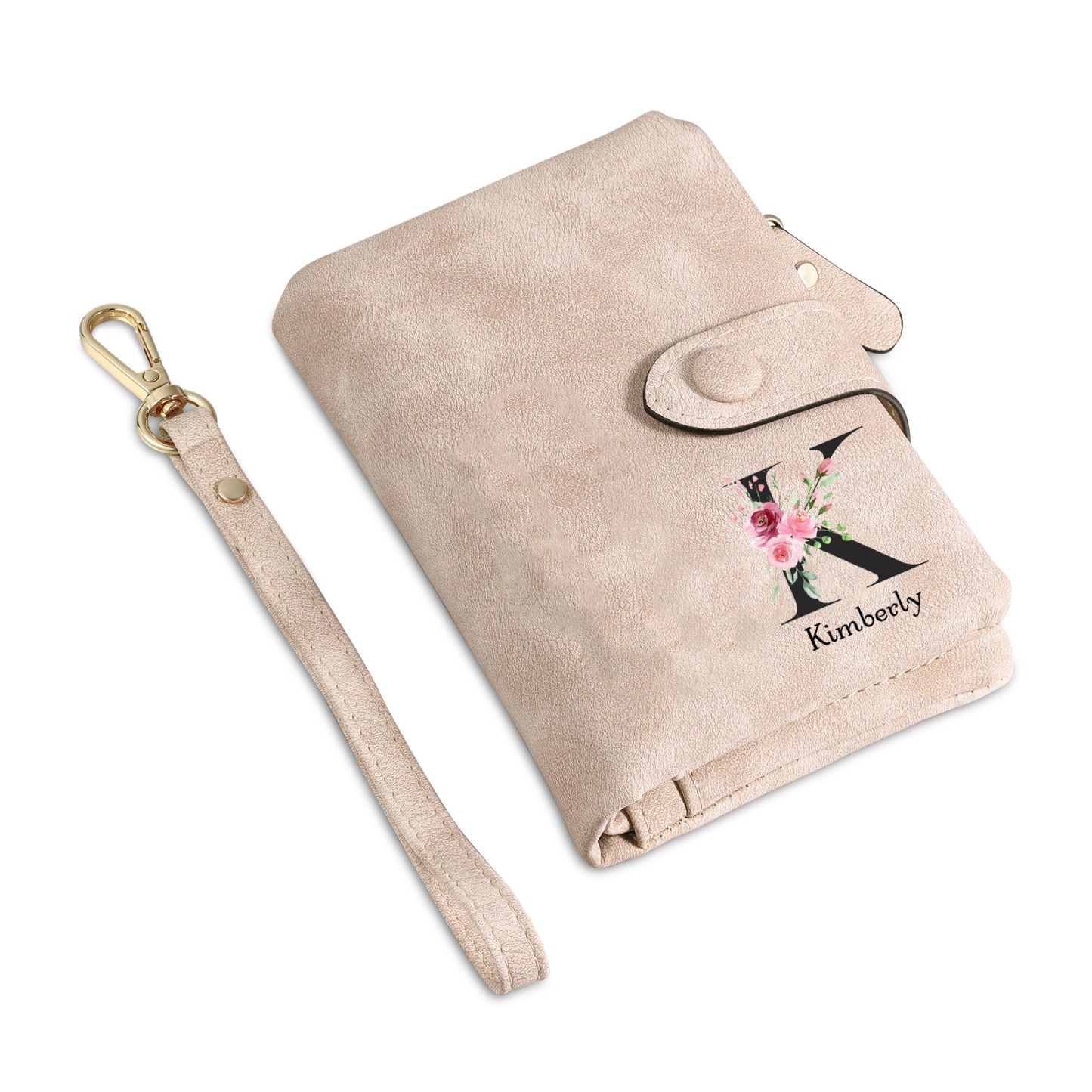 Portafoglio mano nella mano in PU pelle con 5 nomi & 1 testo & 1 lettera personalizzati per mamma