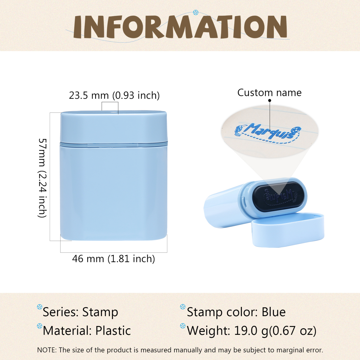 Timbro con nome personalizzato ragazzo regalo per studente scuola insegnante su libro/vestito