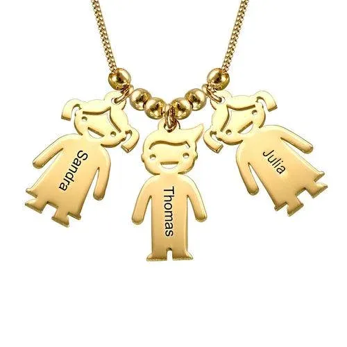 Collana con ciondolo bambino felice personalizzabile 3 nomi