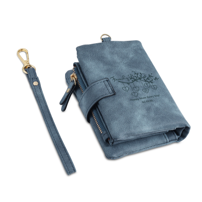 Portafoglio in PU pelle albero di vita con 7 letetre & 1 testo & 1 nome personalizzati per mamma/nonna