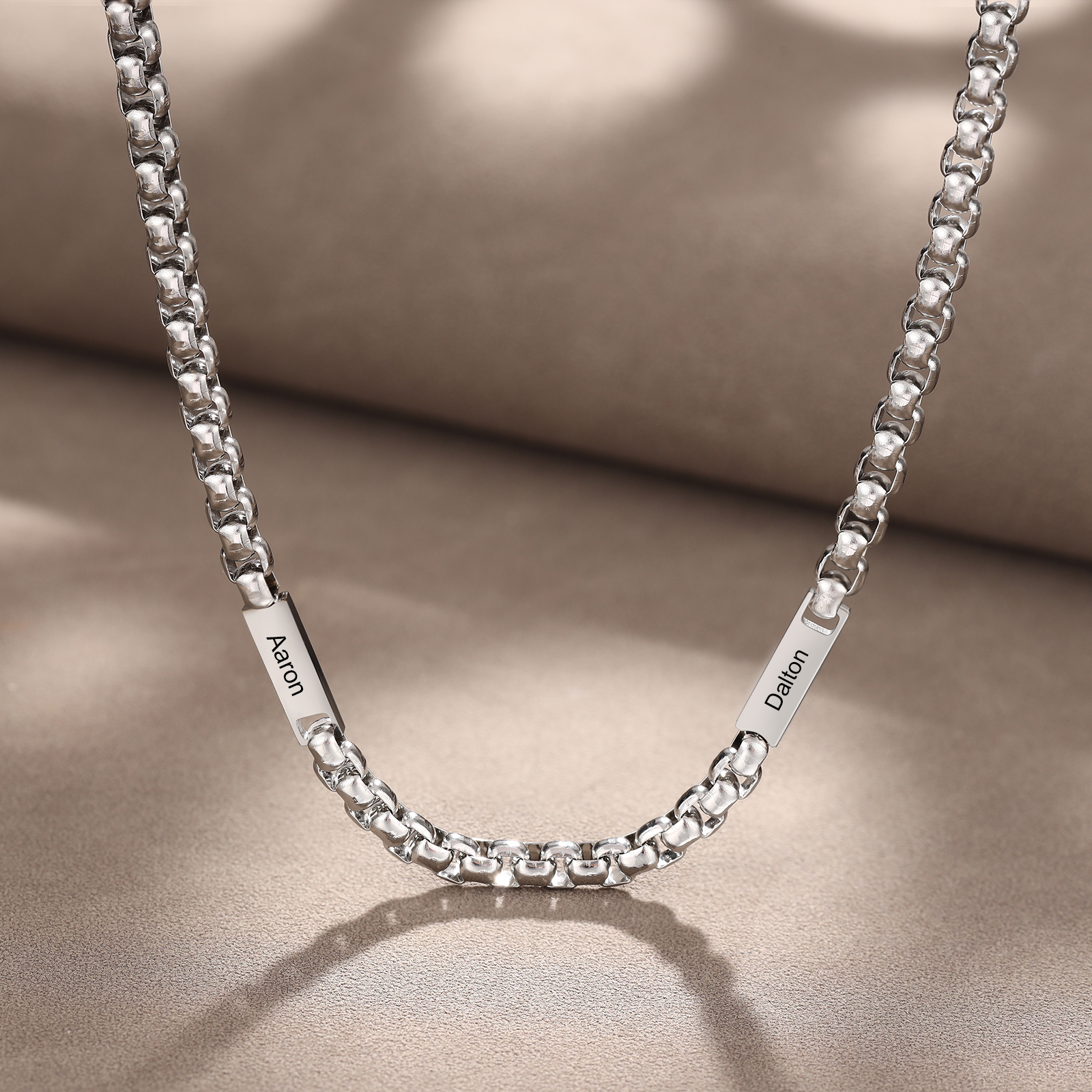 Collana acciaio inox 2 nomi personalizzati per mio marito