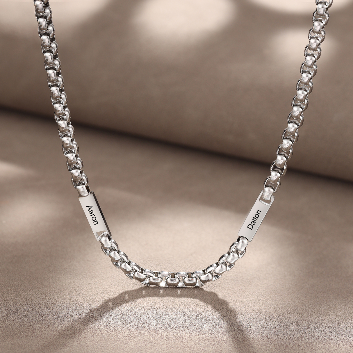 Collana acciaio inox 2 nomi personalizzati per mio marito