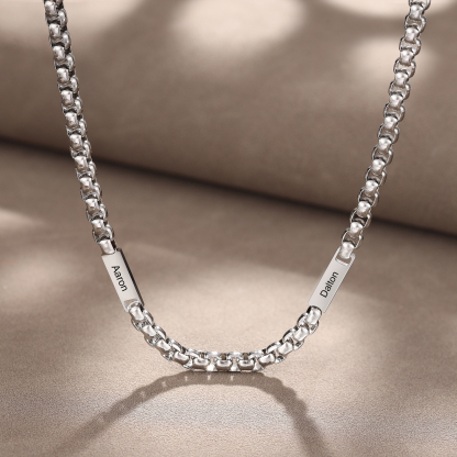 Collana acciaio inox 2 nomi personalizzati per mio marito