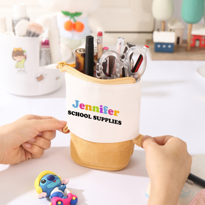 Astuccio per matite personalizzato con 2 testi per scuola elementare bambini