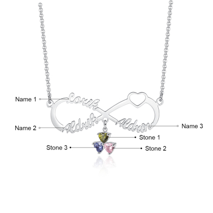 Collana Forever love infinito 3 nomi 3 pietre per lei