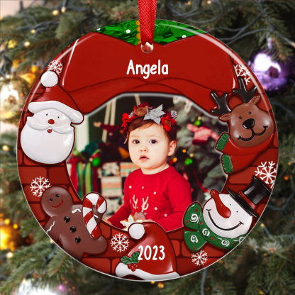 Cornice natalizio di legno per bambino neo-nato/a foto e nome personalizzabile