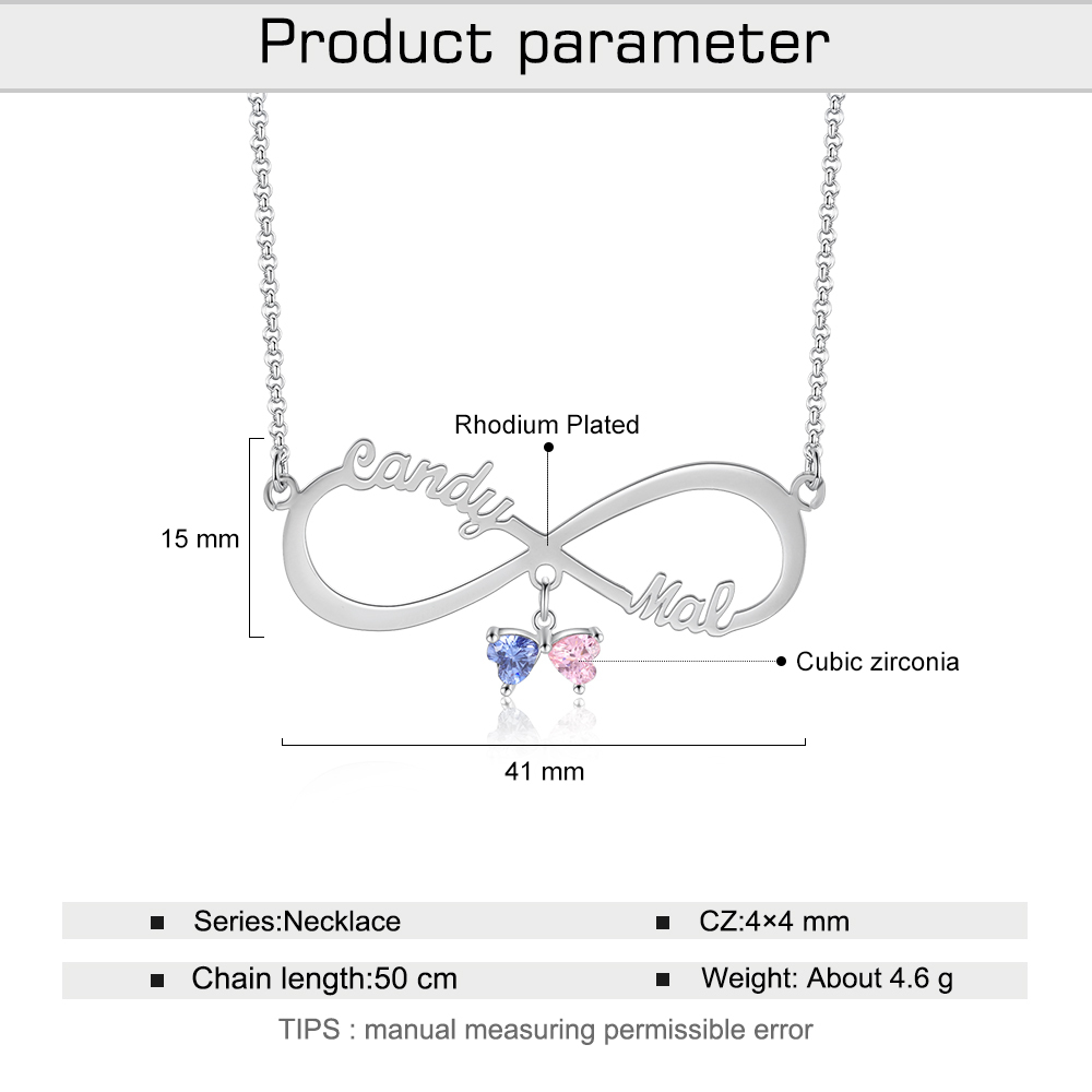 Collana Forever love infinito 2 nomi 2 pietre per lei