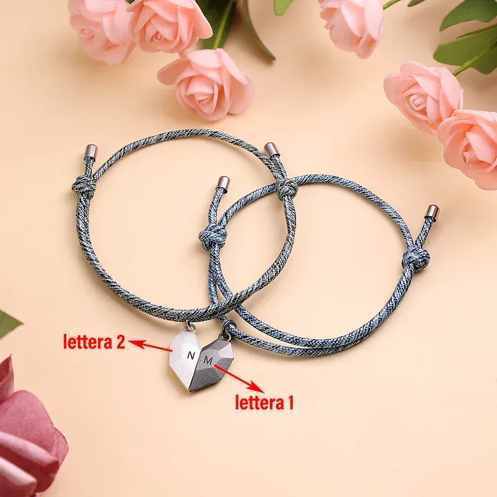 Set Coppia Portachiavi e Braccialetti Personalizzati – Con 2 Date e 4 Lettere – Regalo di San Valentino per Lei/Lui | Jessemade