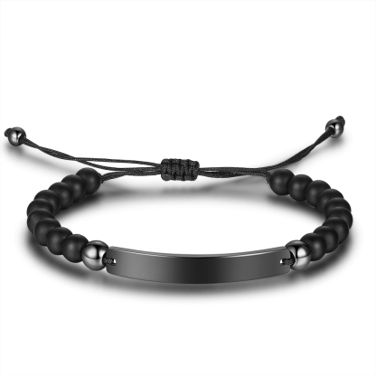 Braccialetto maschile in acciaio inox 1 testo personalizzato