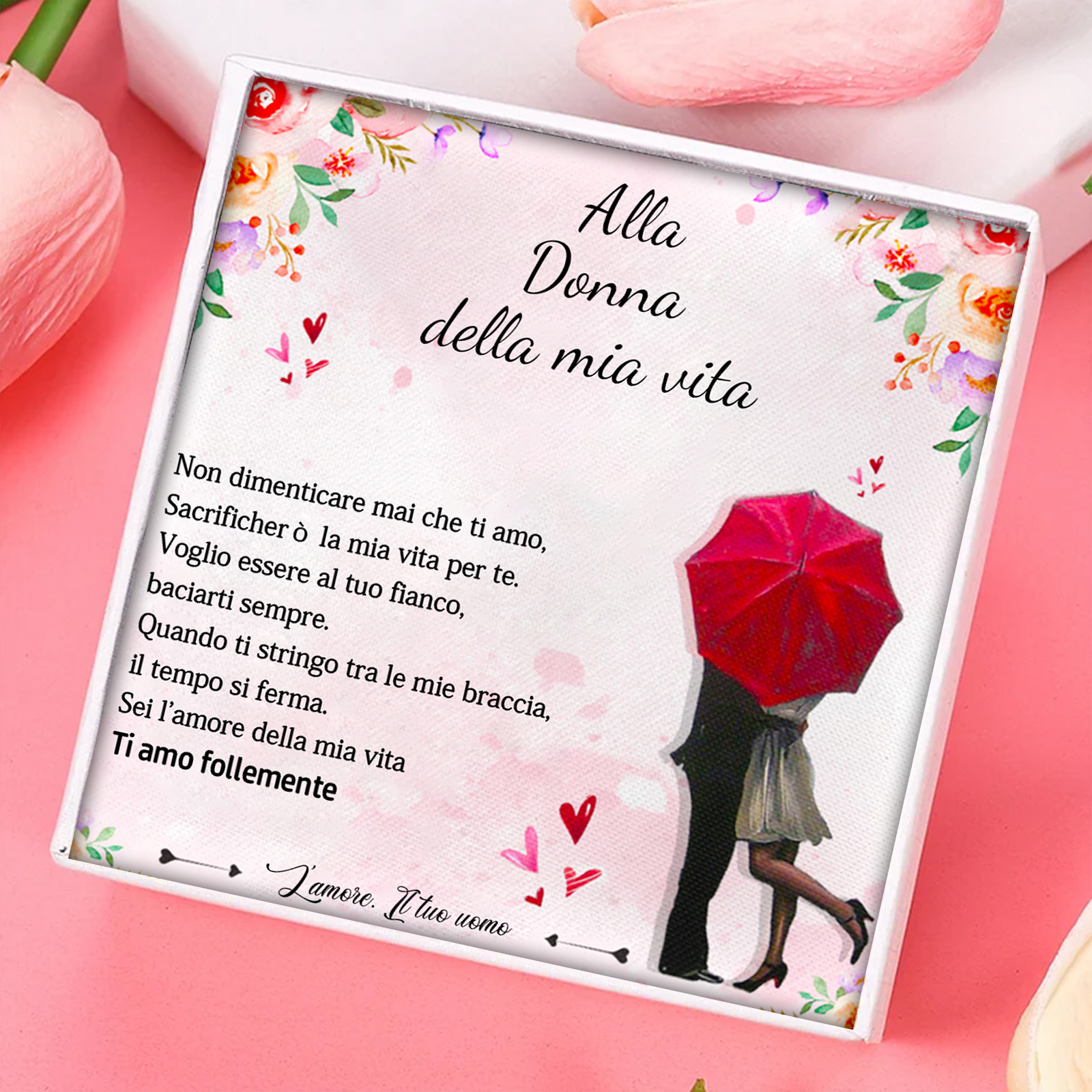 Viayen Biglietto D'Acciaio Per Marito | Romantico A Forma Di Cuore | Portafoglio 8,5x5,4 Cm | Per San Valentino E Anniversario