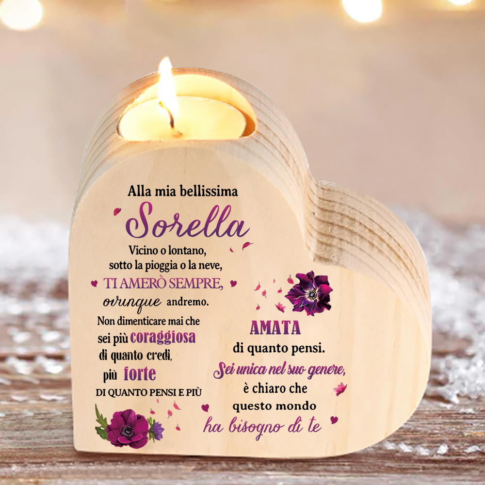 Candelieri in legno per mia sorella dell'anima regalo di famiglia