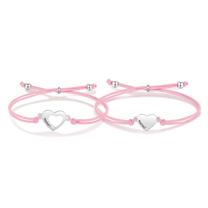 2PCS Braccialetto cuore regorabile regalo per Mamma e figlia con carta
