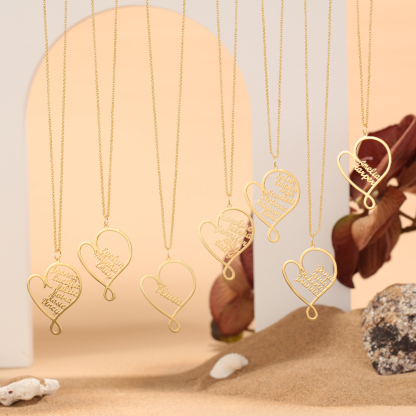 Nome Collana cuore 6 nomi personalizzato regalo per donna