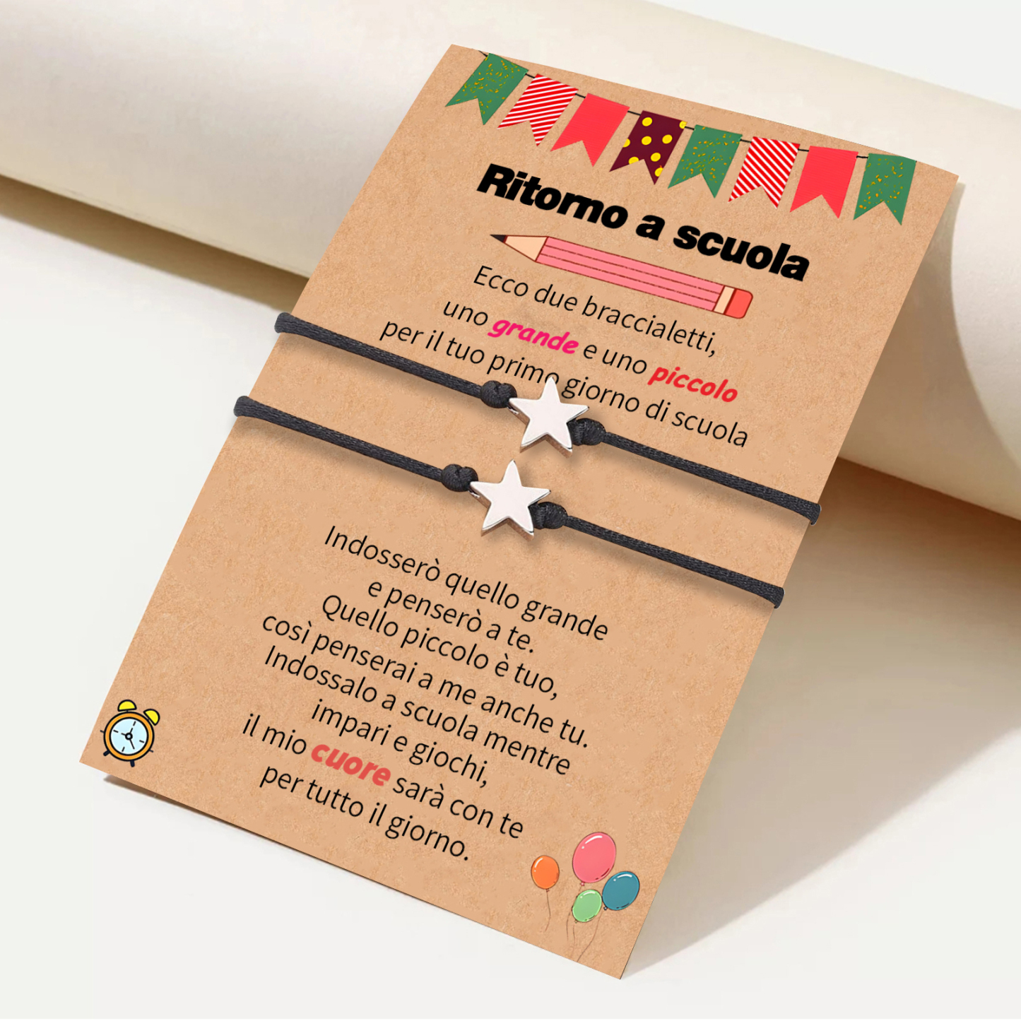2PCS Braccialetto stella regorabile regalo per bambina con carta