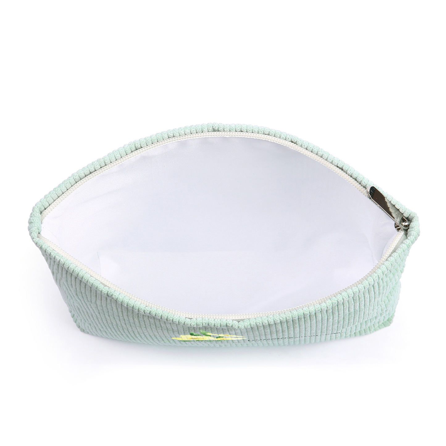 Borsa portabile per cosmetici in velluto a coste per donna 1 nome e 1 fiore di nascita personalizzato multicolori da scegliere