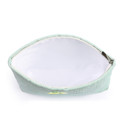 Borsa portabile per cosmetici in velluto a coste per donna 1 nome e 1 fiore di nascita personalizzato multicolori da scegliere