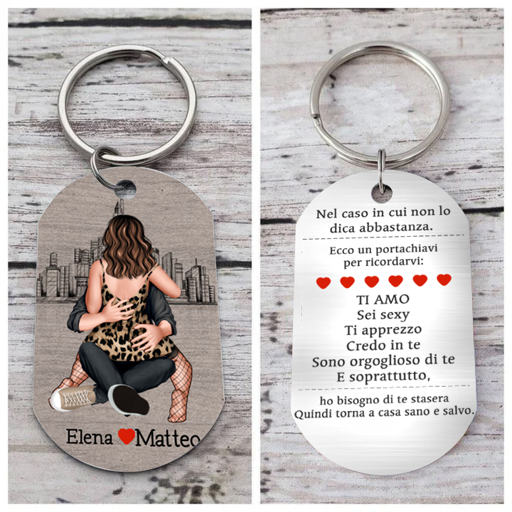Nel caso in cui non lo dica abbastanza-Portachiavi 2 nomi regalo per coppia