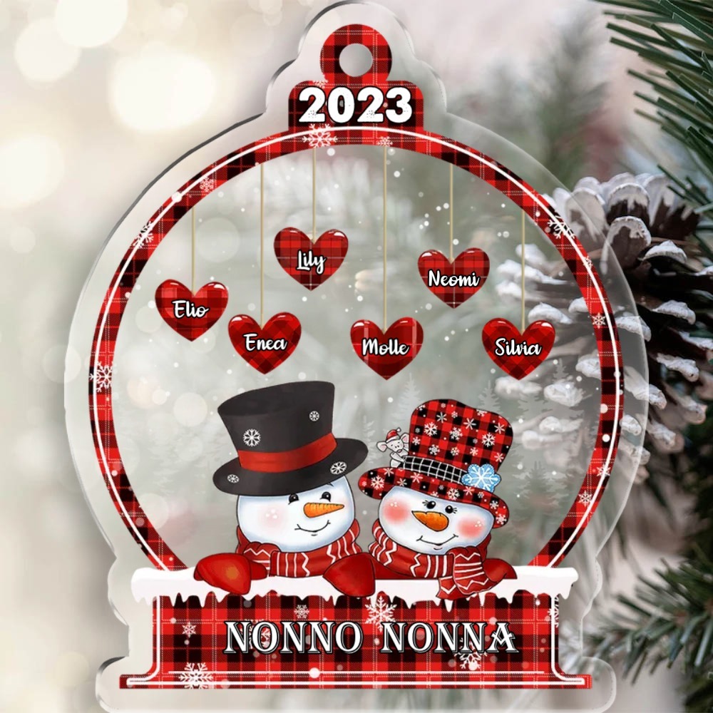 Decorazione appesa domestica ornamento acrilico gnomo gnoma personalizzato nonni nonno nonna