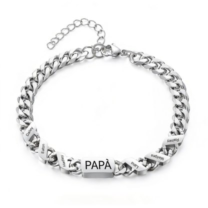 Bracciale da uomo personalizzato in stile maglia cubana per papà