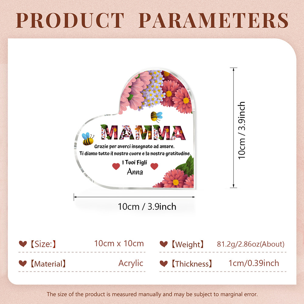 Festa della Mamma MAMMA Grazie per averci insegnato-deco acrilico per mamma donna regalo natale