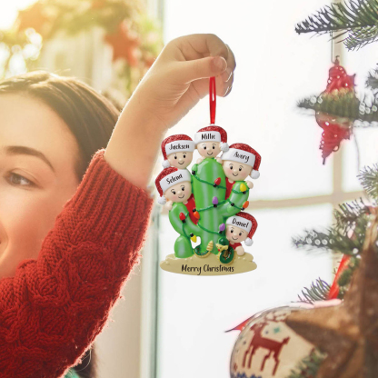 Bianco Natale mille candele... Ornamenti cactus ciondolo per albero di Natale 5 nomi personalizzati