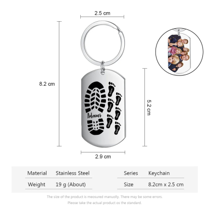 Portachiavi Personalizzato per Uomo – Incisione di 7 Nomi & Foto – Regalo Speciale per Papà/Nonno | Jessemade