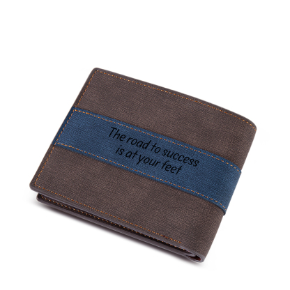 Portafoglio in pelle da uomo 2 testi personalizzabili regalo per papà