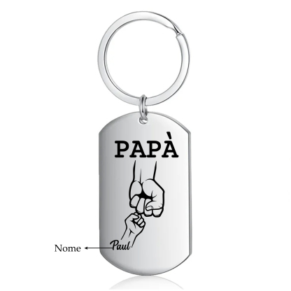 Non dimenticare mai che ti amo-Pugno a pugno Portachiavi 1 nome personalizzato regalo per papà